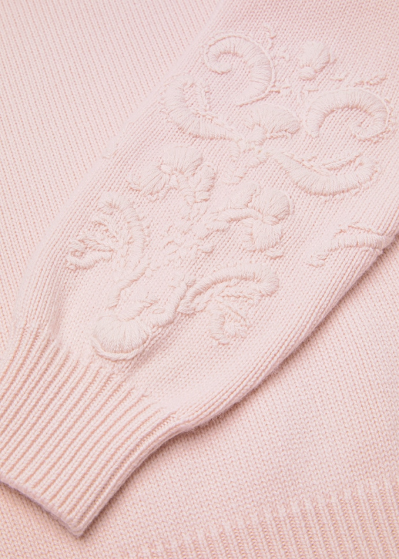 LORO PIANA CLASSIC CREWNECK  BABY CASHMERE  PALE BABY ROSE