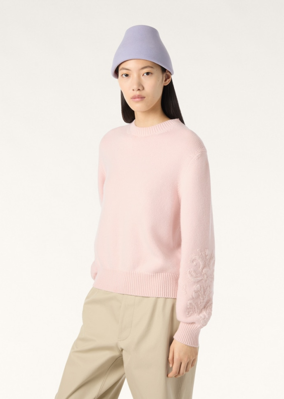 LORO PIANA CLASSIC CREWNECK  BABY CASHMERE  PALE BABY ROSE
