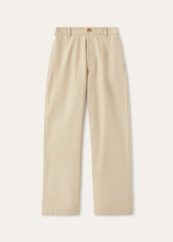 LORO PIANA YOKO TROUSERS  COTTON RAMMED BEIGE