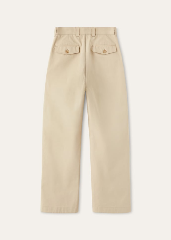 LORO PIANA YOKO TROUSERS  COTTON RAMMED BEIGE