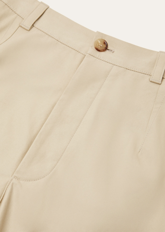 LORO PIANA YOKO TROUSERS  COTTON RAMMED BEIGE