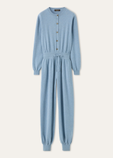 LORO PIANA CLASSIC JUMPSUIT  BABY CASHMERE AIRY SKY MELANGE