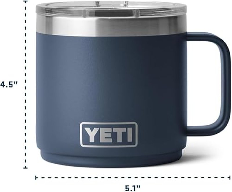 YETI RAMBLER 14 OZ STAINLESS STEEL VACUUM INSULATED STACKABLE MUG WITH CERAMIC LINING MAGSLIDER LID