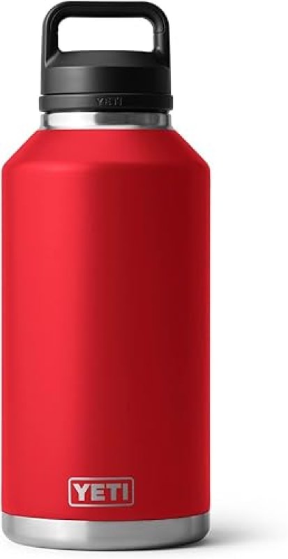 YETI RAMBLER 64 OZ STAINLESS STEEL VACUUM INSULATED BOTTLE LEAKPROOF WITH CHUG CAP RED