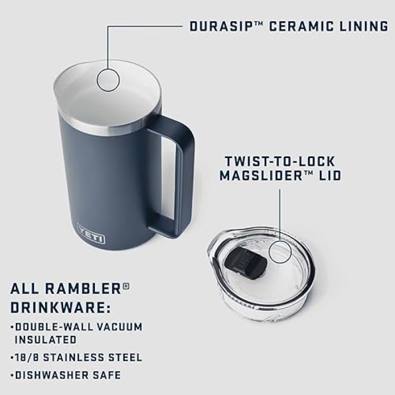 YETI RAMBLER 34 OZ VACUUM INSULATED STAINLESS STEEL PITCHER WITH MAGSLIDER LID IN RESCUE RED