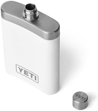 YETI 7 OZ STAINLESS STEEL FLASK WITH FUNNEL DURABLE TRAVEL DRINK CONTAINER
