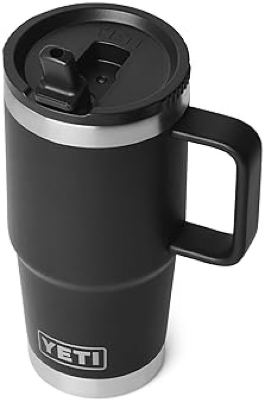 YETI RAMBLER 20 OZ TRAVEL MUG WITH FLIP STRAW LID STAINLESS STEEL, LEAKPROOF, INSULATED