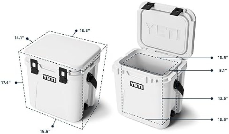 YETI ROADIE 24 2.0 HARD COOLER WITH DOUBLEDUTY SHOULDER STRAP AND BUILT-IN DRAIN PLUG