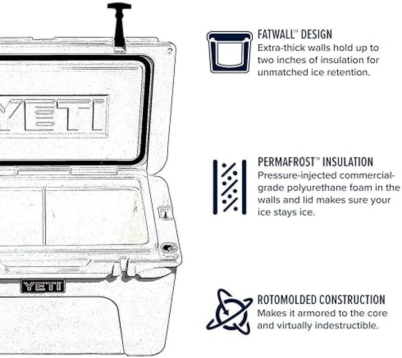 YETI TUNDRA 75 COOLER DURABLE HIGH-PERFORMANCE OUTDOOR ICE CHEST FOR CAMPING FISHING