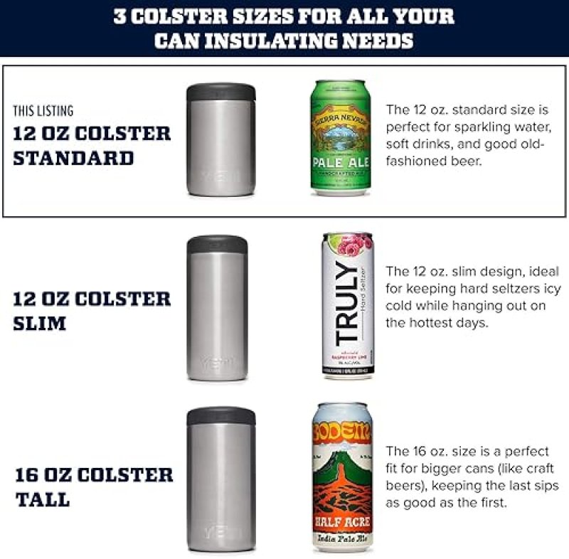 YETI RAMBLER 12 OZ CAN INSULATOR STAINLESS STEEL COLSTER FOR STANDARD CANS, NO INSERT