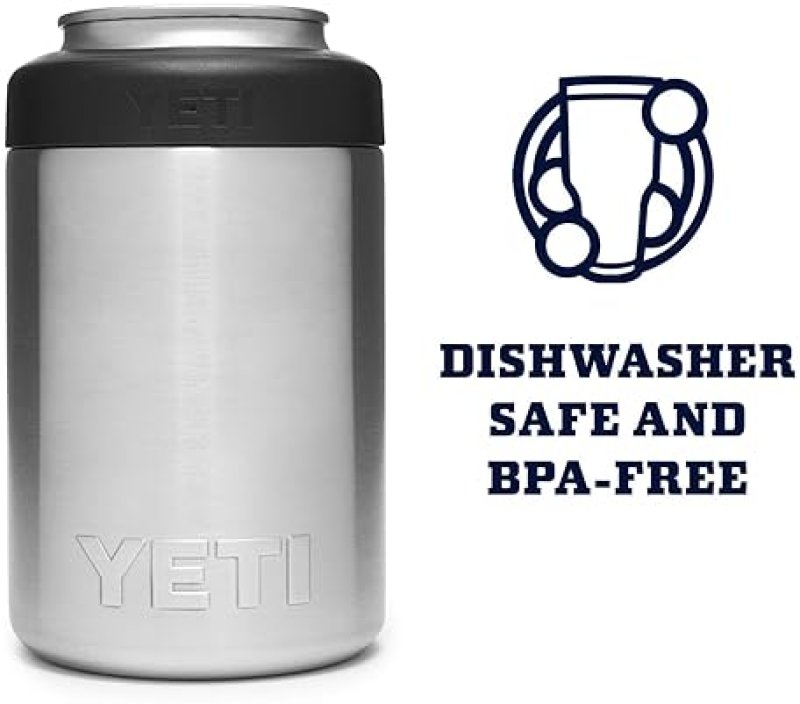 YETI RAMBLER 12 OZ CAN INSULATOR STAINLESS STEEL COLSTER FOR STANDARD CANS, NO INSERT