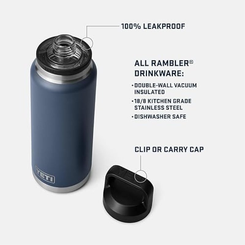 YETI RAMBLER 36 OZ STAINLESS STEEL BOTTLE VACUUM INSULATED, LEAKPROOF WITH CHUG CAP