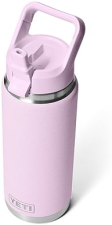 YETI RAMBLER 26 OZ STAINLESS STEEL VACUUM INSULATED BOTTLE WITH COLOR MATCHING STRAW CAP