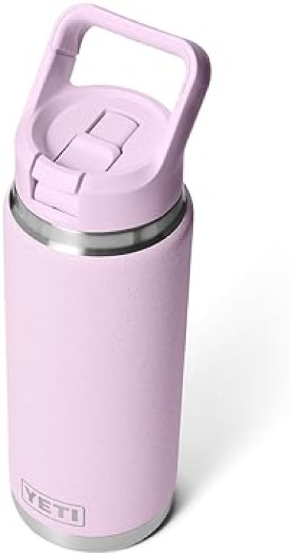 YETI RAMBLER 26 OZ STAINLESS STEEL VACUUM INSULATED BOTTLE WITH COLOR MATCHING STRAW CAP