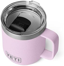 YETI RAMBLER 10 OZ CERAMIC LINED STACKABLE MUG WITH VACUUM INSULATION MAGSLIDER LID, CHERRY BLOSSOM