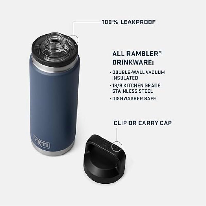 YETI RAMBLER 26 OZ STAINLESS STEEL BOTTLE VACUUM INSULATED, LEAKPROOF WITH CHUG CAP