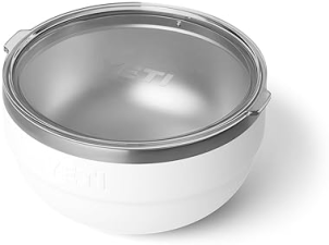 YETI RAMBLER 2 QUART WHITE STAINLESS STEEL BOWL WITH LID VACUUM INSULATED, STACKABLE NESTABLE