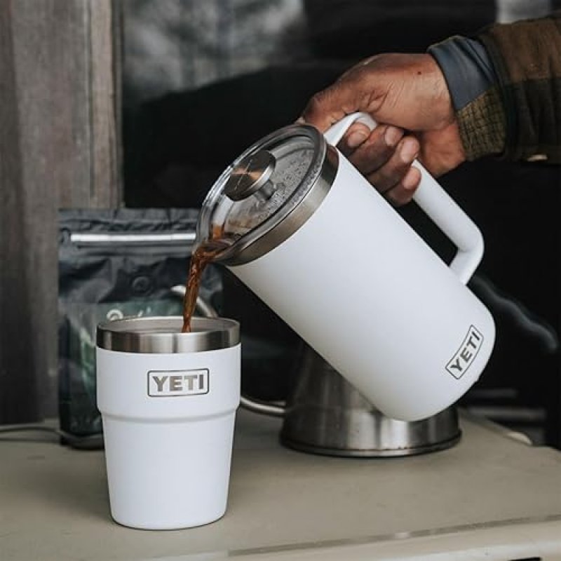 YETI RAMBLER 34 OZ FRENCH PRESS COFFEE MAKER IN RESCUE RED DURABLE, INSULATED BREWER