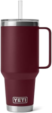 YETI RAMBLER 42 OZ VACUUM INSULATED TRAVEL TUMBLER WITH HANDLE STRAW LID, STAINLESS STEEL
