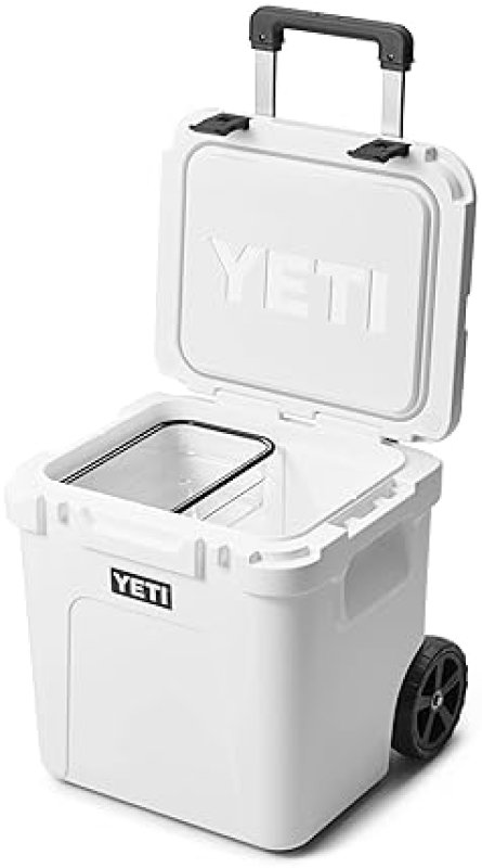 YETI ROADIE 48 WHEELED COOLER WITH RETRACTABLE PERISCOPE HANDLE DURABLE PORTABLE COOLER