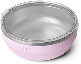 YETI RAMBLER 3.6 QUART CHERRY BLOSSOM STAINLESS STEEL LOW BOWL WITH LID VACUUM INSULATED, STACKABLE
