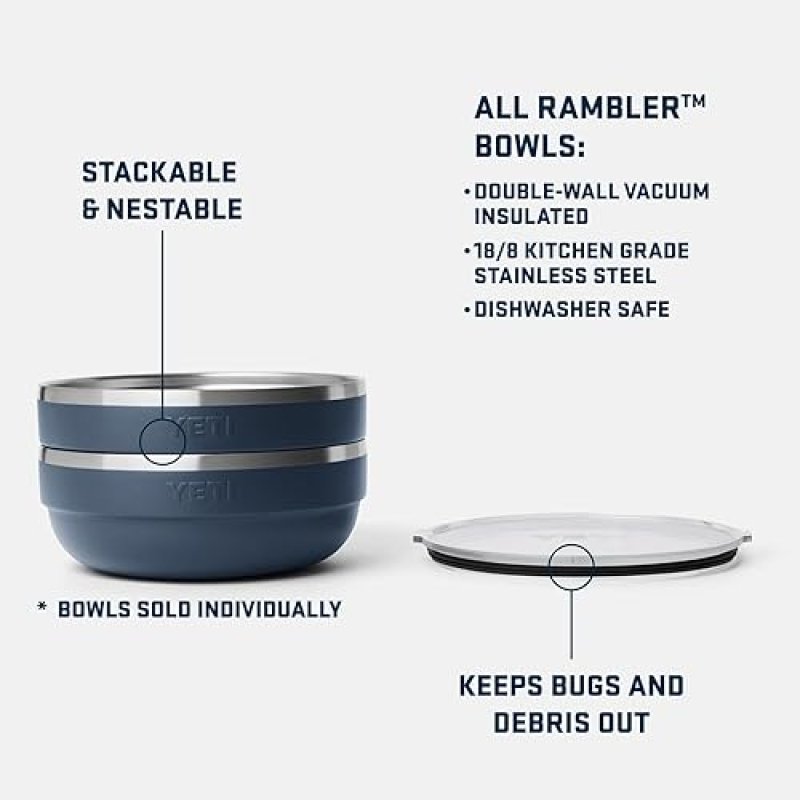 YETI RAMBLER 3.6 QUART CHERRY BLOSSOM STAINLESS STEEL LOW BOWL WITH LID VACUUM INSULATED, STACKABLE