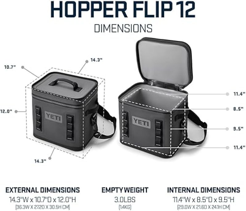 YETI HOPPER FLIP 12 PORTABLE COOLER LEAKPROOF, DURABLE SOFT COOLER FOR OUTDOOR ADVENTURES