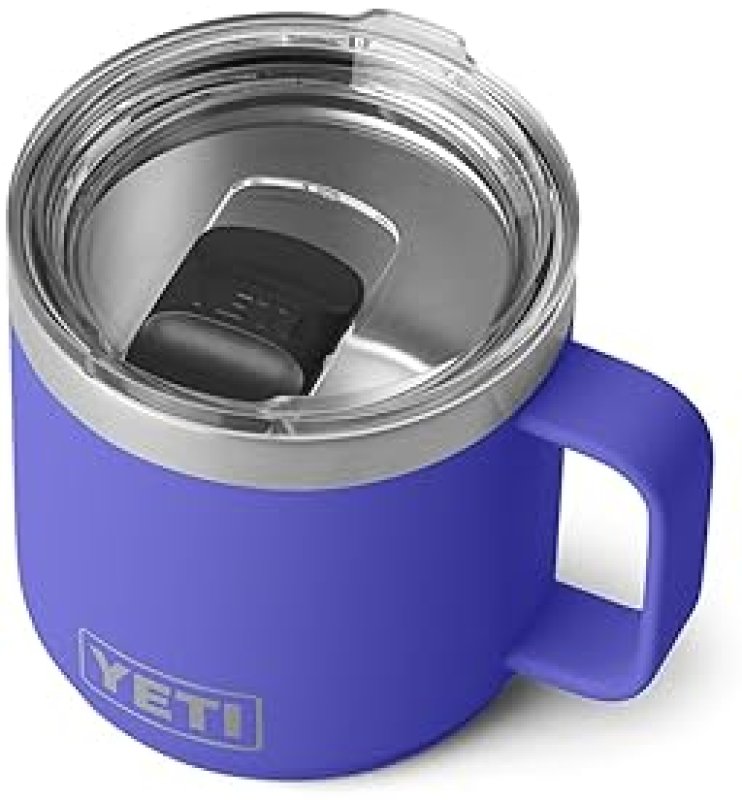 YETI RAMBLER 14 OZ STAINLESS STEEL STACKABLE MUG WITH VACUUM INSULATED MAGSLIDER LID