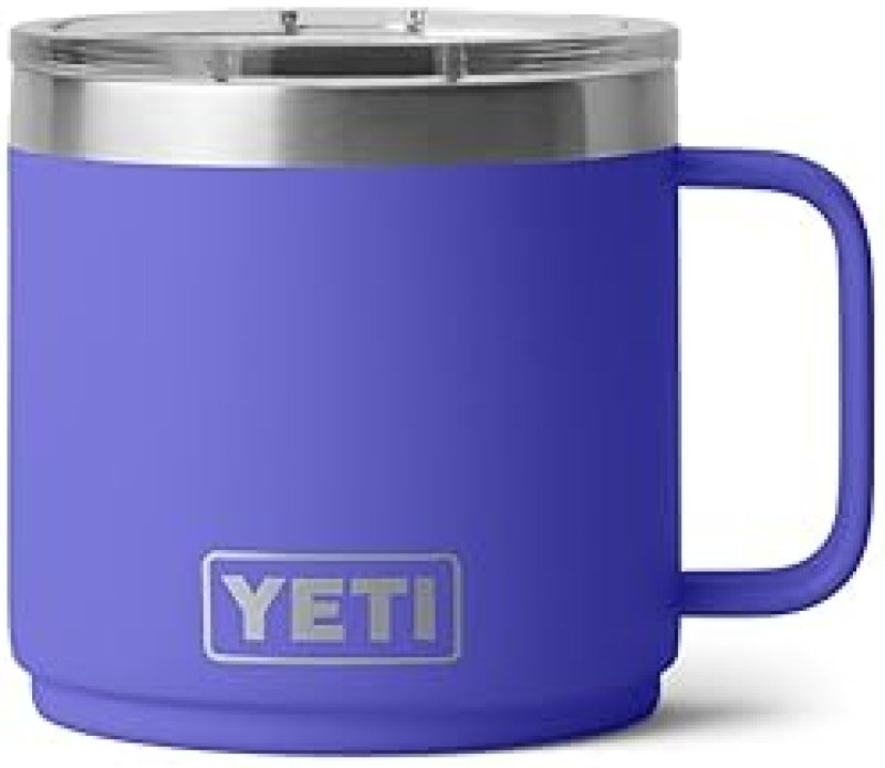 YETI RAMBLER 14 OZ STAINLESS STEEL STACKABLE MUG WITH VACUUM INSULATED MAGSLIDER LID