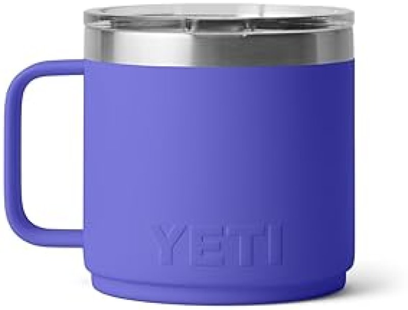 YETI RAMBLER 14 OZ STAINLESS STEEL STACKABLE MUG WITH VACUUM INSULATED MAGSLIDER LID