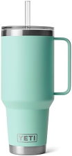 YETI RAMBLER 42 OZ SEAFOAM STAINLESS STEEL TRAVEL TUMBLER WITH HANDLE STRAW LID VACUUM INSULATED