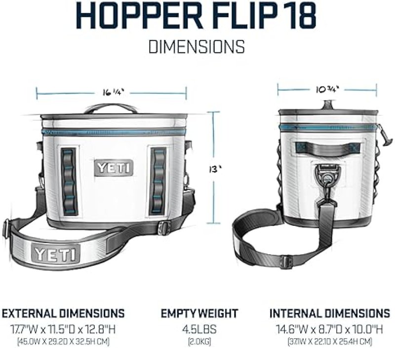 YETI HOPPER FLIP 18 PORTABLE SOFT COOLER DURABLE LEAKPROOF INSULATED COOLER BAG