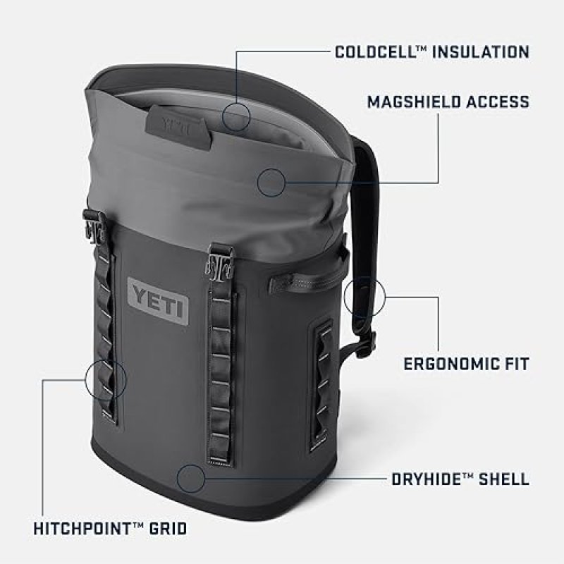 YETI HOPPER M SERIES SOFT SIDED BACKPACK COOLER WITH MAGSHIELD ACCESS DURABLE PORTABLE COOLER