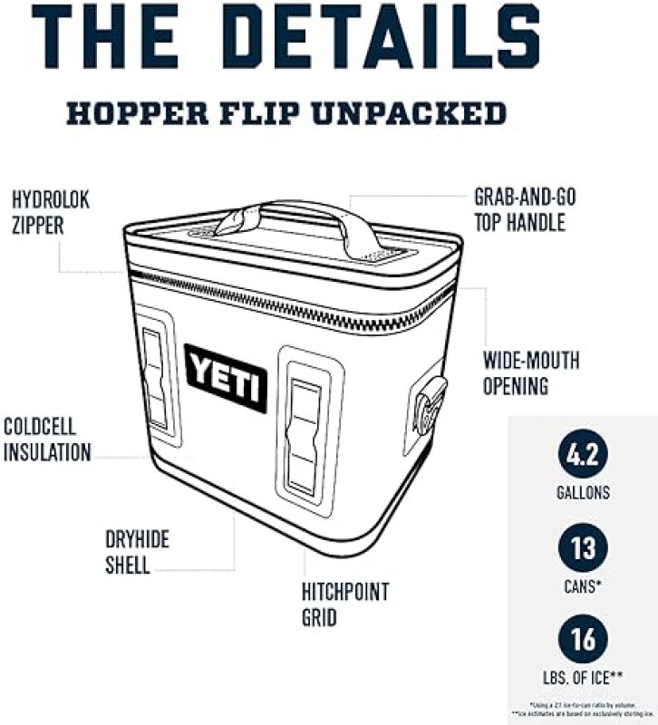 YETI HOPPER FLIP 12 PORTABLE COOLER DURABLE, LEAKPROOF SOFT COOLER FOR OUTDOOR USE