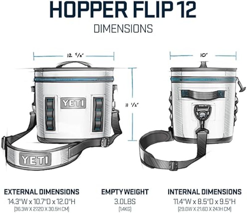 YETI HOPPER FLIP 12 PORTABLE COOLER DURABLE, LEAKPROOF SOFT COOLER FOR OUTDOOR USE