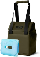 YETI DAYTRIP 14L INSULATED SOFT COOLER TOTE BAG OLIVE WITH REUSABLE 4 LB ICE PACK