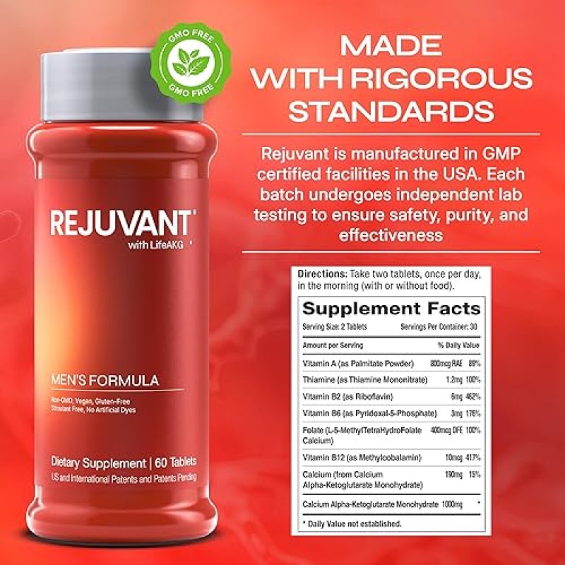 REJUVANT LIFETABS MEN S CALCIUM ALPHA-KETOGLUTARATE CA-AKG CONTROLLED-RELEASE 180 TABLETS