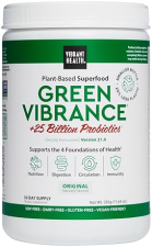 VIBRANT HEALTH GREEN VIBRANCE SUPERFOOD POWDER WITH 65 PLANTS, 25B PROBIOTICS ENZYMES - 30 SERVINGS
