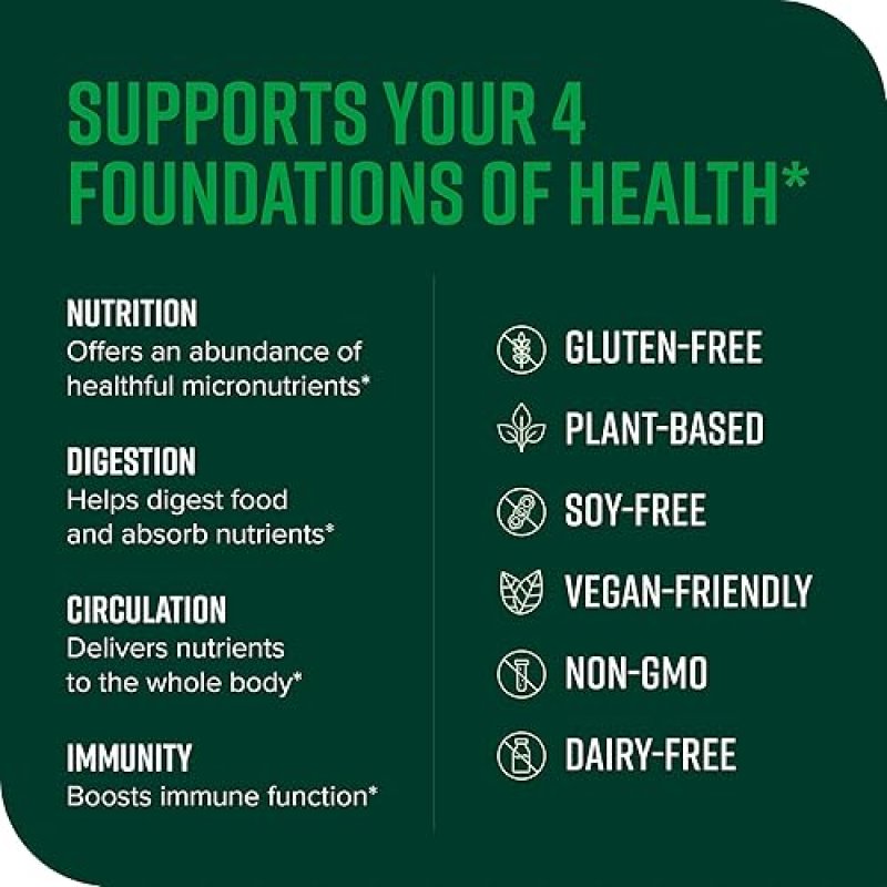 VIBRANT HEALTH GREEN VIBRANCE SUPERFOOD POWDER WITH 65 PLANTS, 25B PROBIOTICS ENZYMES - 30 SERVINGS