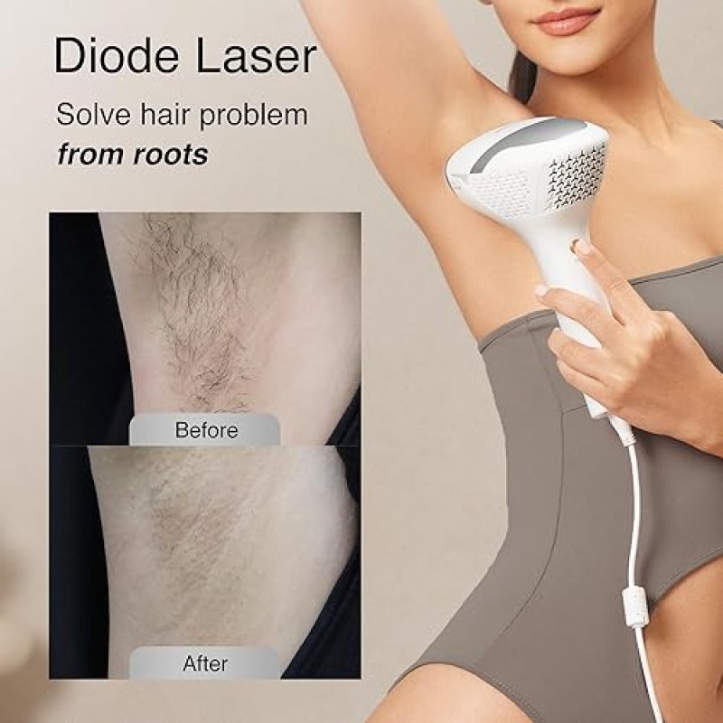 DERMRAYS V8S FDA-CLEARED 810NM DIODE LASER HAIR REMOVAL FOR MEN WOMEN, SKIN TONE 1-5