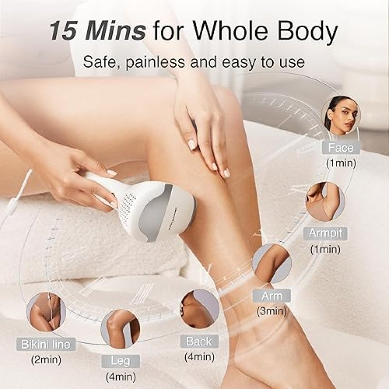 DERMRAYS V8S FDA-CLEARED 810NM DIODE LASER HAIR REMOVAL FOR MEN WOMEN, SKIN TONE 1-5