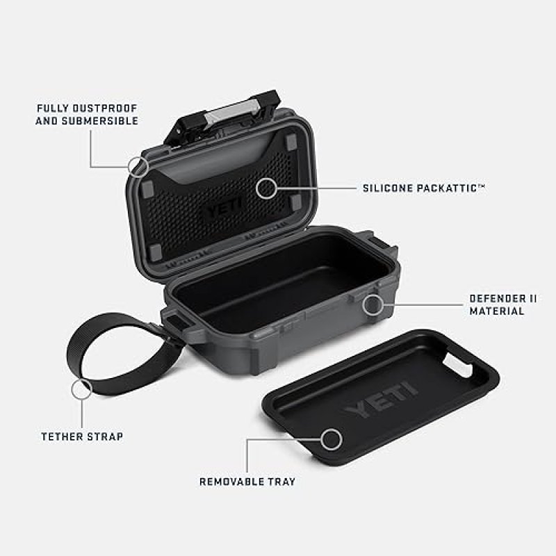YETI LOADOUT GOBOX 1 WATERPROOF DIVIDED CARGO CASE DRY BOX FOR CAMERA, FISHING TACKLE, KING CRAB