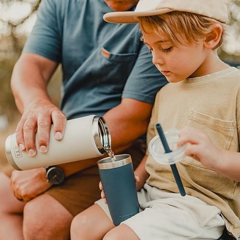 YETI RAMBLER JR 10 OZ TUMBLER WITH SILICONE STRAW LID DURABLE KIDS DRINKWARE CUP