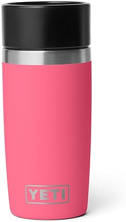 YETI RAMBLER 12 OZ STAINLESS STEEL TRAVEL BOTTLE, VACUUM INSULATED, LEAKPROOF CAP, TROPICAL PINK