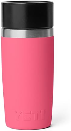 YETI RAMBLER 12 OZ STAINLESS STEEL TRAVEL BOTTLE, VACUUM INSULATED, LEAKPROOF CAP, TROPICAL PINK