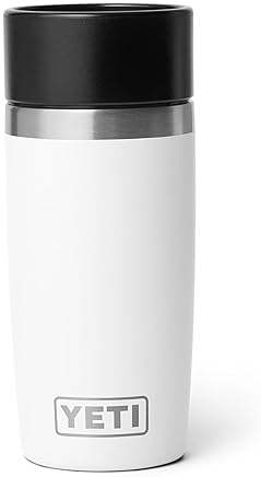 YETI RAMBLER 12 OZ STAINLESS STEEL TRAVEL BOTTLE, VACUUM INSULATED, LEAKPROOF WHITE CAP