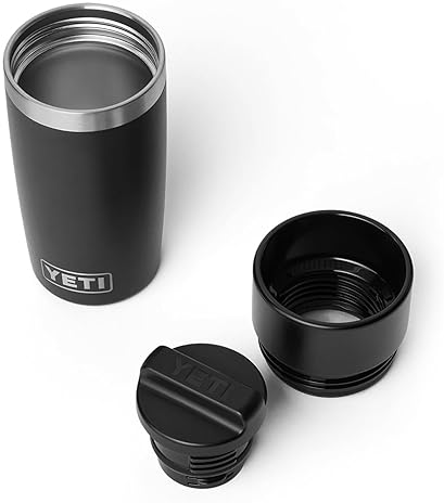 YETI RAMBLER 12 OZ STAINLESS STEEL TRAVEL BOTTLE, VACUUM INSULATED, LEAKPROOF BLACK CAP