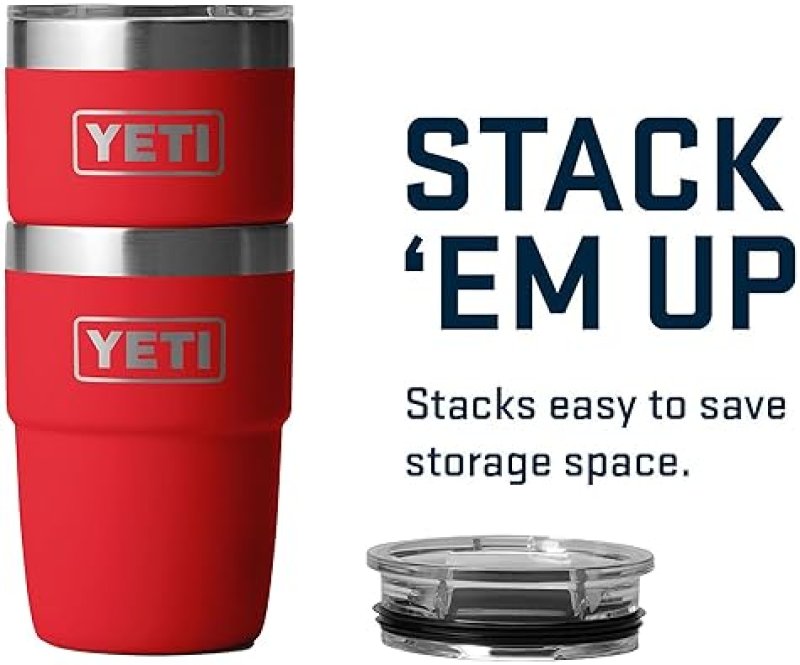 YETI RAMBLER 8 OZ INSULATED COFFEE MUG WITH LID STACKABLE, VACUUM INSULATED, DISHWASHER SAFE
