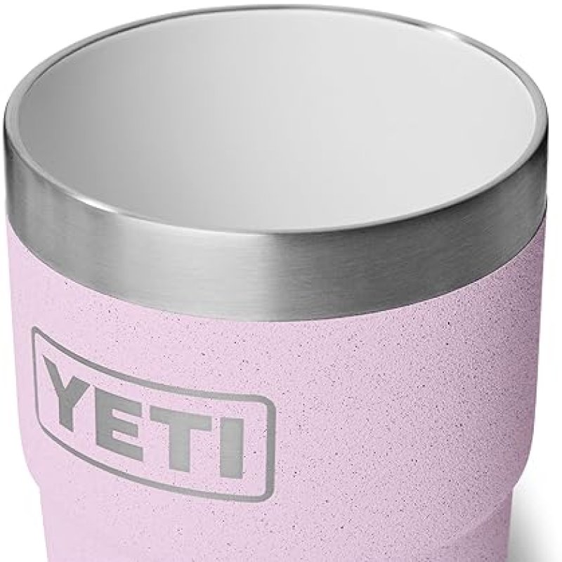 YETI RAMBLER 8OZ INSULATED COFFEE MUG WITH LID - STACKABLE, DOUBLE-WALL, STAINLESS STEEL, DISHWASHER