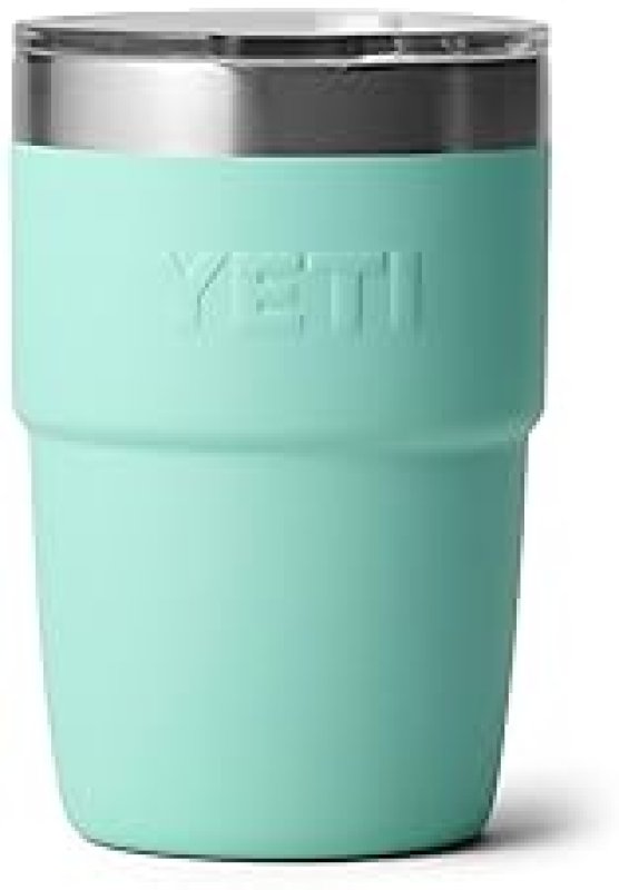 YETI RAMBLER 8OZ INSULATED COFFEE MUG WITH LID - STAINLESS STEEL, STACKABLE, DISHWASHER SAFE